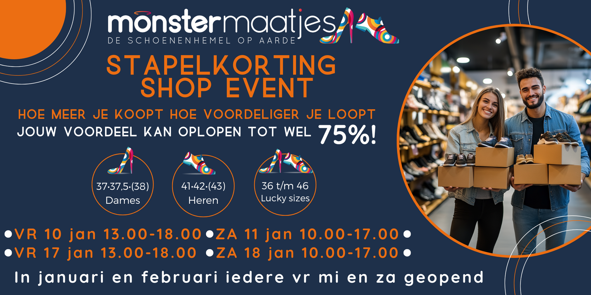 Stapelkorting shop event